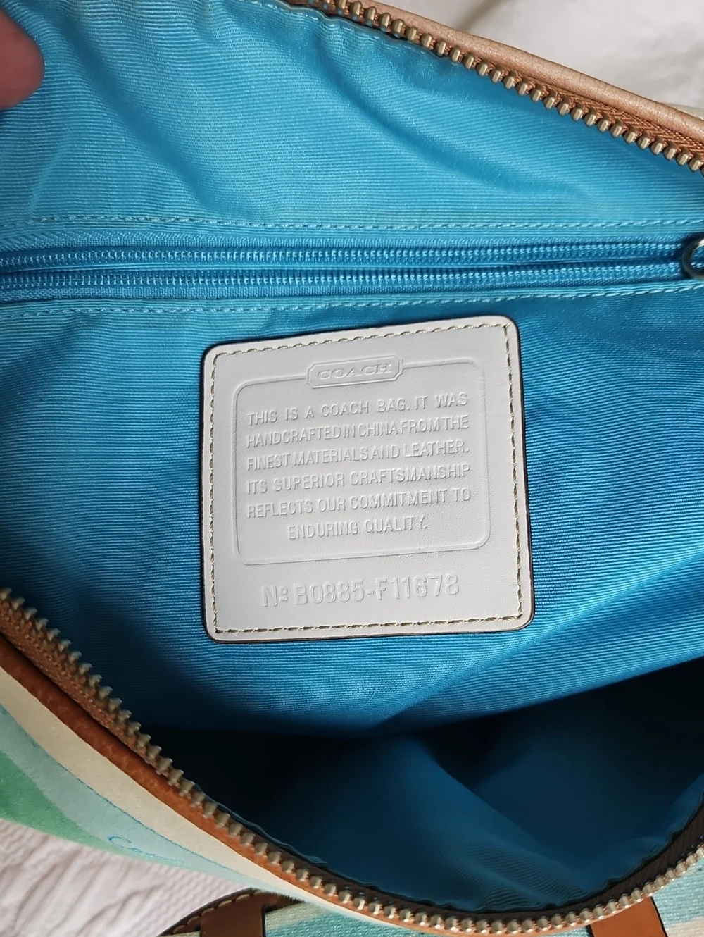 Coach Hamptons Large Hobo Watercolor Stripe Shoulder Bag
